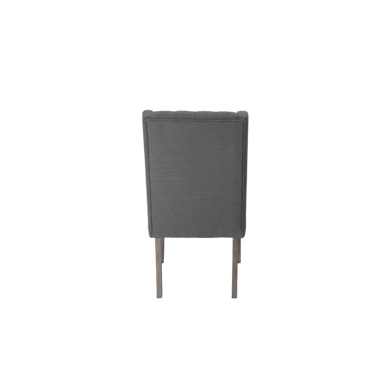 Set da pranzo allungabile Best Quality Furniture da 9 pezzi, in stile rustico grigio 19