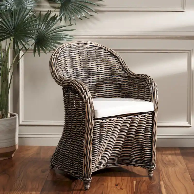 SAFAVIEH Sinja Yellow Rattan Club Chair - 24  x 26  x 35  - 24Wx26Dx35H 3
