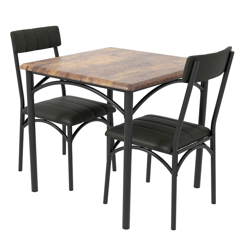 Set Tavolo da Pranzo da Cucina per 2 con Sedie Imbottite 13