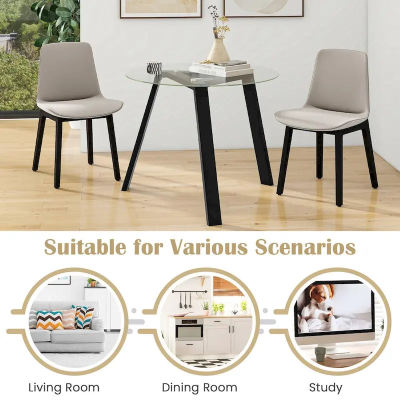 Costway 36 Round Glass Dining Table for 4 with Tempered Glass - See Details 24