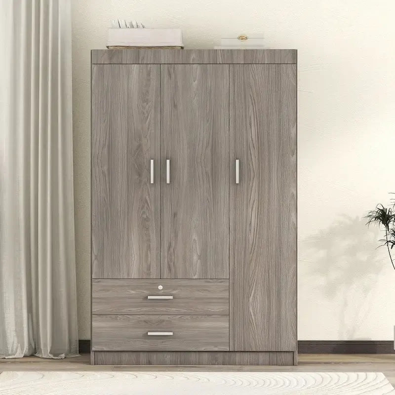 3-Door Wardrobe with 2 Drawers 4