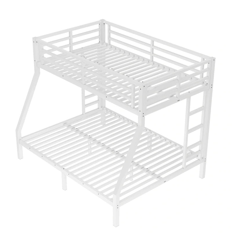 Metal Twin over Full Bunk Bed for Teens and Adults,Space-Saving/Noise Reduced/No Box Spring Needed, White 10