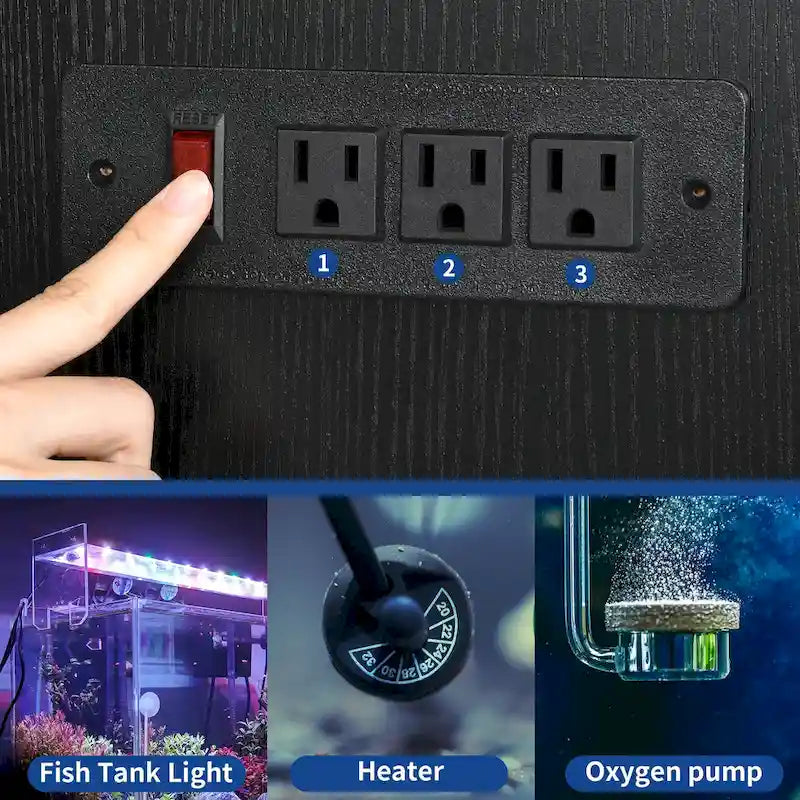 Moasis 40-50 Gallon Aquarium Stand Cabinet Fish Tank Stand with Power Outlets 7