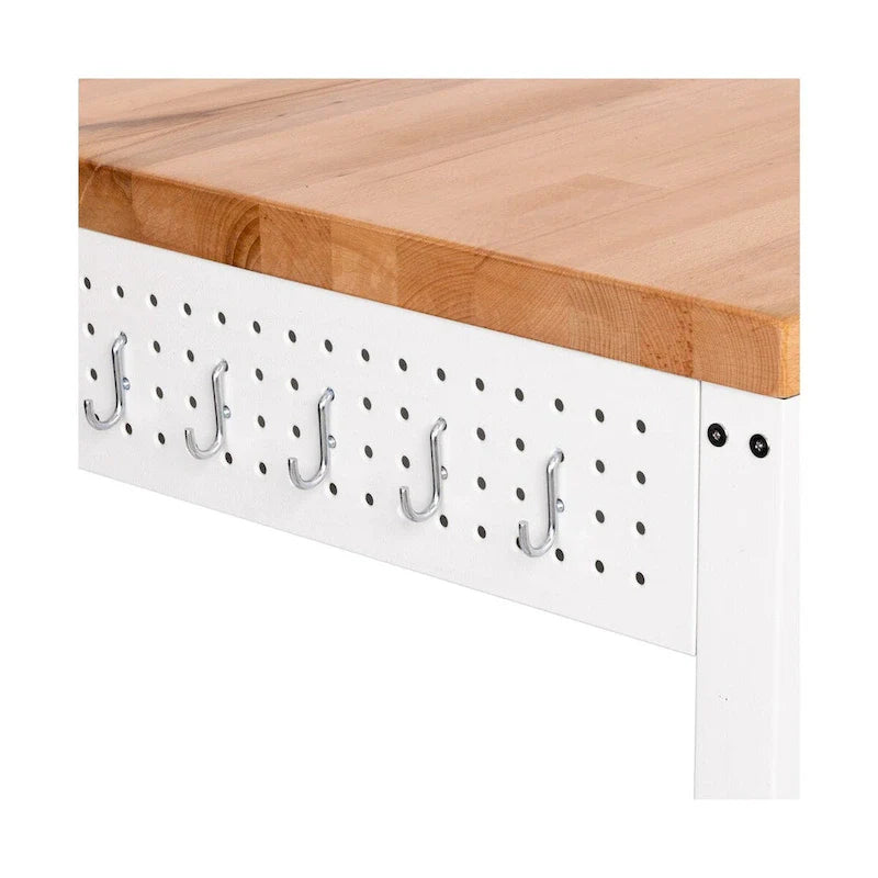 HOME Work Center Island Table with Solid Wood Top, 48 W x 24 D x 36 H, White 9
