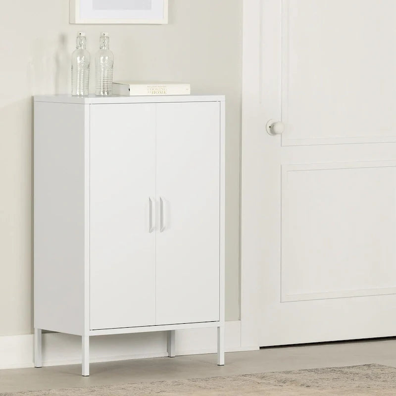 2-Door Metal Storage Cabinet with Adjustable Shelves