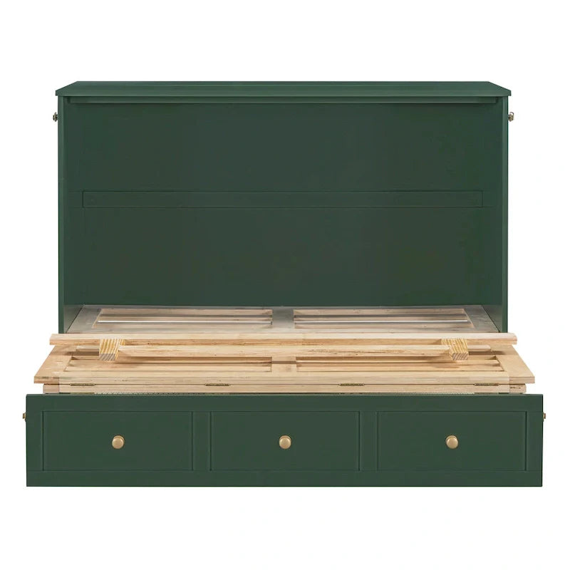Nestfair Full Size Murphy Bed with Large Drawers 32
