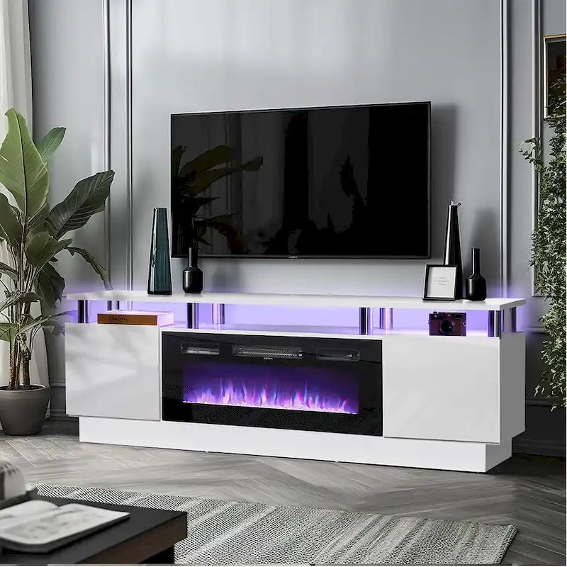 Mobile TV con caminetto da 70" con caminetto elettrico da 36" 16
