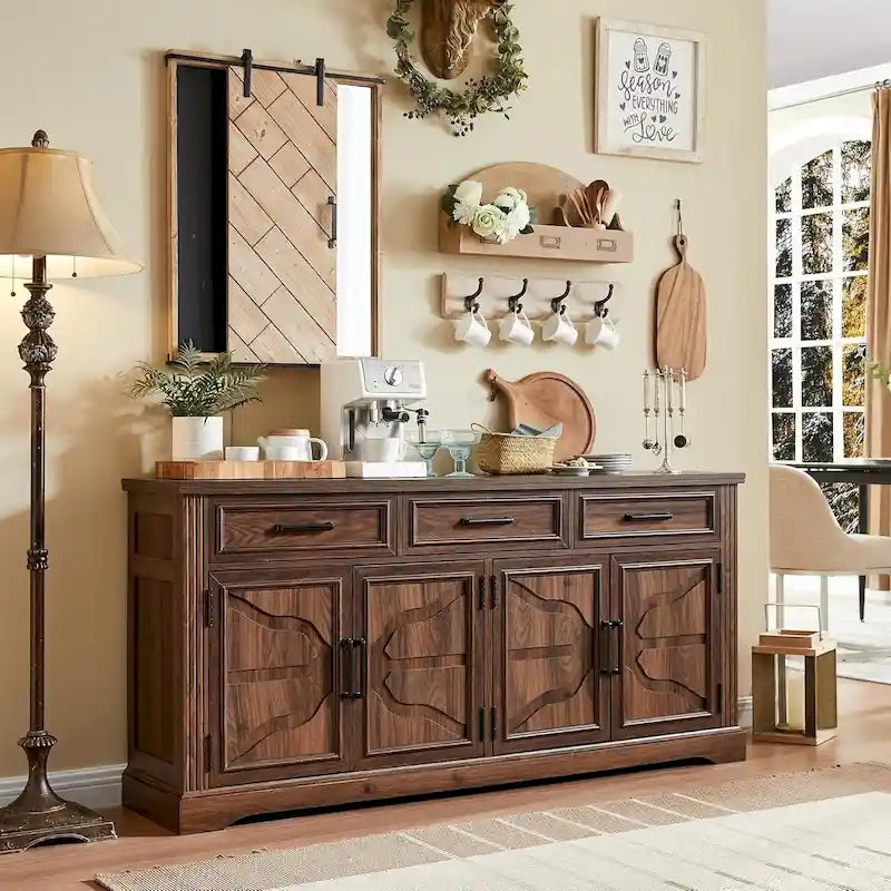Farmhouse Buffet Sideboard Cabinet,Coffee Bar Wine Bar for Dining Room - N/A 4
