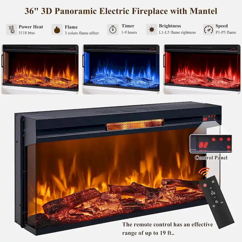 Farmhouse Electric Fireplace TV Stands up to 80, Entertainment Center 3