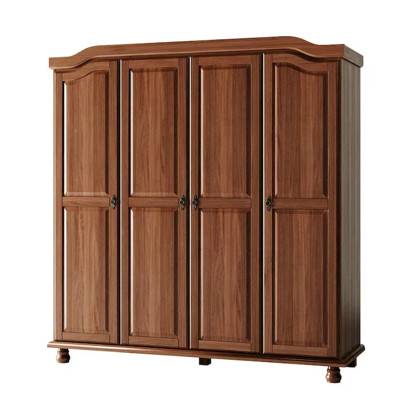 Palace Imports 100% Solid Wood Kyle 4-Door Wardrobe Armoire with Solid Wood or Mirrored Doors 13