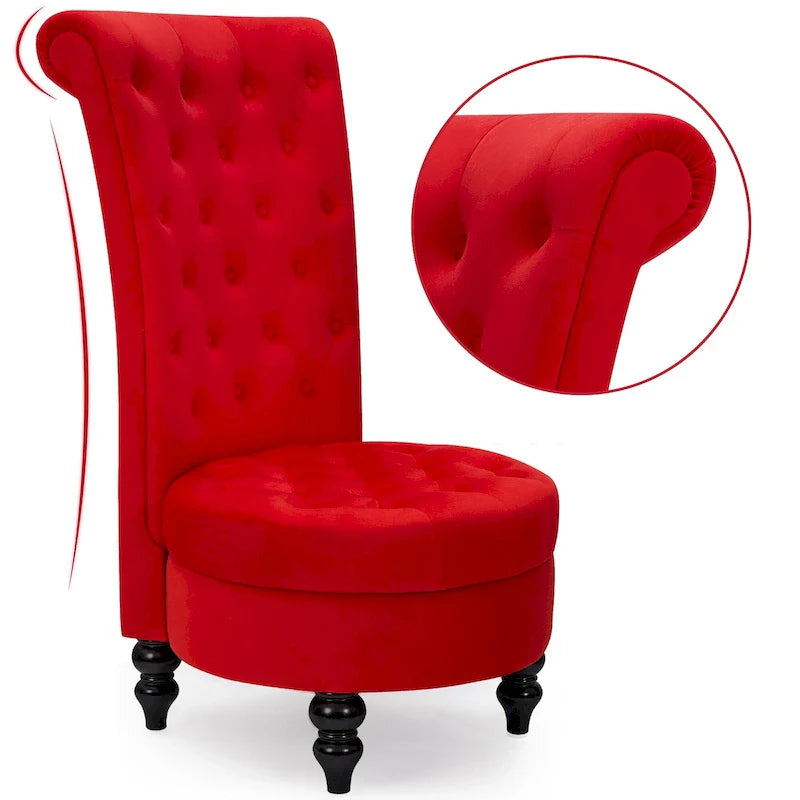 AVAWING Set of 2 Throne Royal Chair Thick Padding and Rubberwood Legs 15