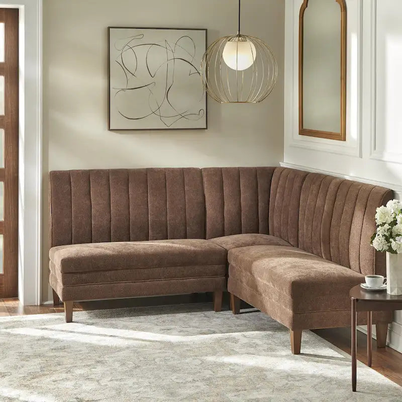 Lifestorey Kerrington 3-Piece Channel Back Upholstered Banquette Set 3