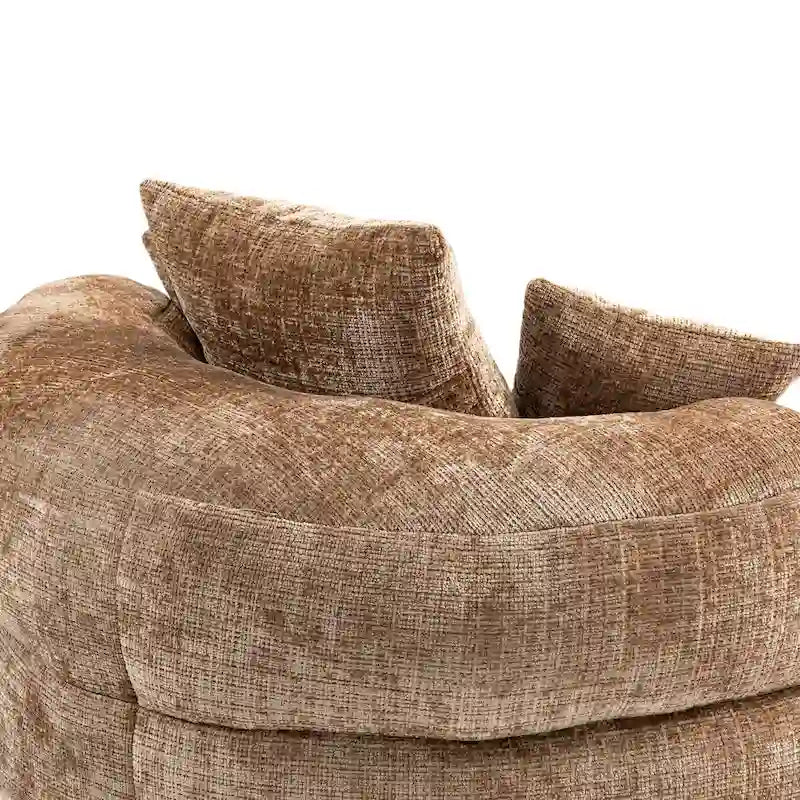 Chenille High Back Lazy Sofa with 3 Pillows and Oversized Bean Bag Chair 31