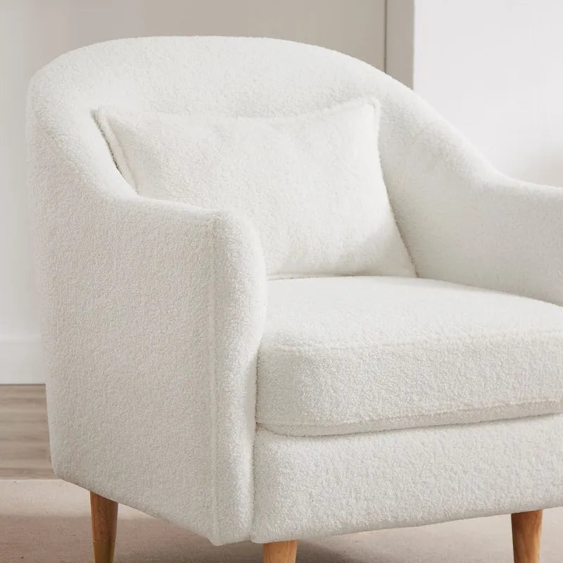 28.34W Set Of 2 Accent Armchair, Velvet Barrel Chair with Solid Wood Legs 12