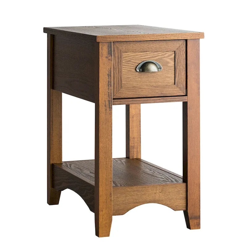 Gymax Set of 2 Contemporary Side End Table Compact Table w/ Drawer - 13  X 22  X 23  (L X W X H) 32