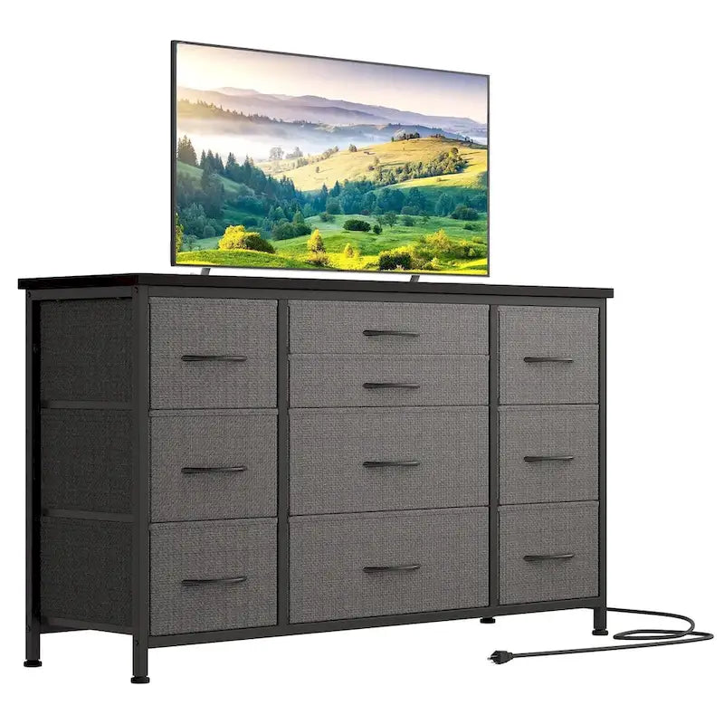 Bedroom Dresser with 10 Large Drawers for 55 Long TV Stand - 55 inches 40