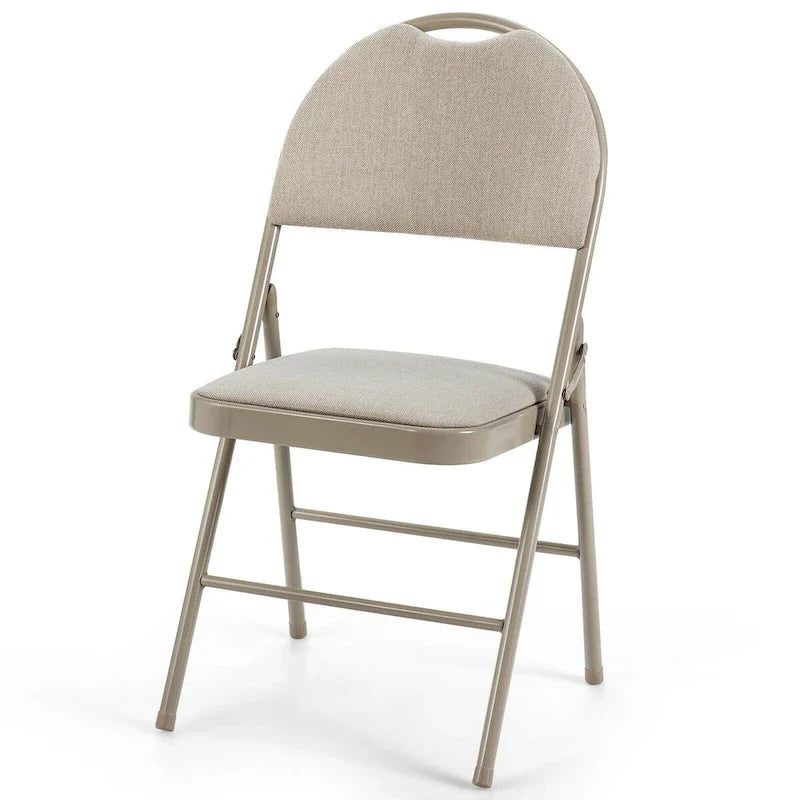 6 Pack Folding Chairs Portable Padded Office Kitchen Dining Chairs-Beige - 18.5 x 20 x 35 (L x W x H) 3