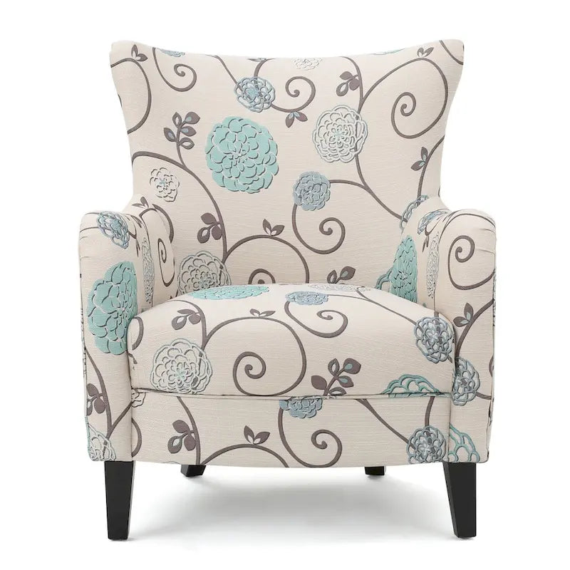 Modern Retro 30.25 High Back Upholstered Arm Chair with Wood Legs for Living Room 20