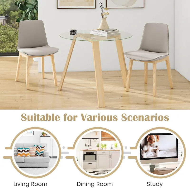 Costway 36 Round Glass Dining Table for 4 with Tempered Glass - See Details 16