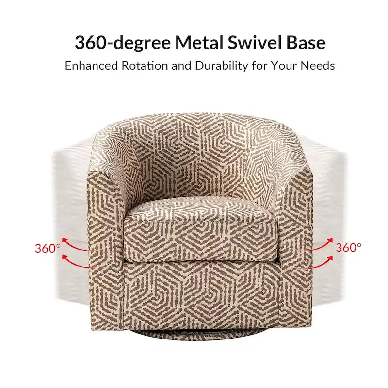 Cuenca Modern Upholstered Barrel Chair with Swivel Base 39