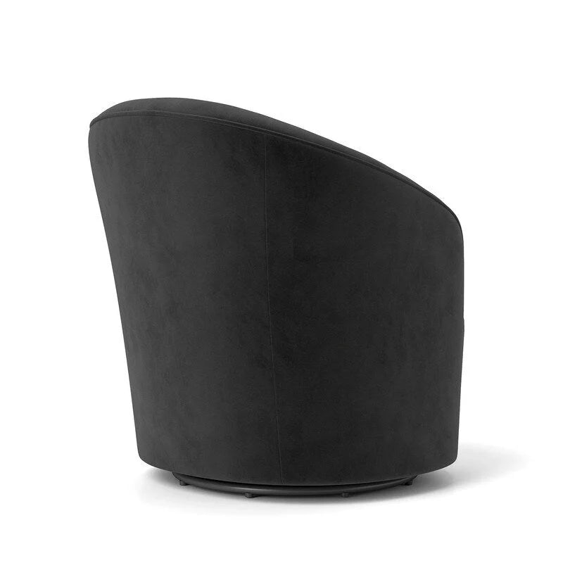 Velvet Upholstered 360 Degree Swivel Barrel Chair with Button Tufted Back 31
