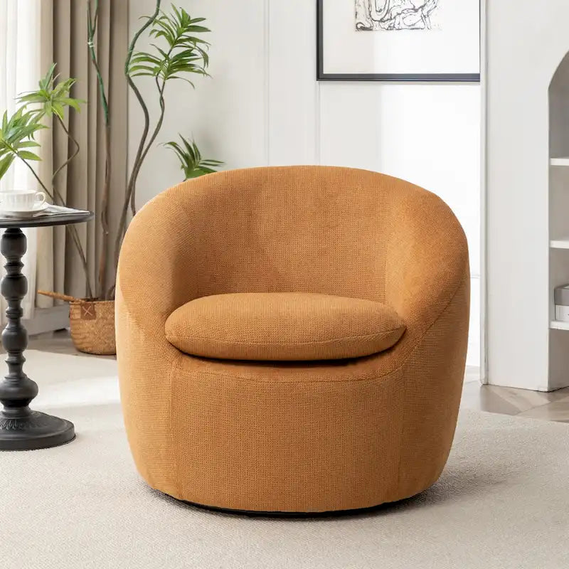 Swivel Barrel Chair - 360° Rotation - Boucle Fabric 28