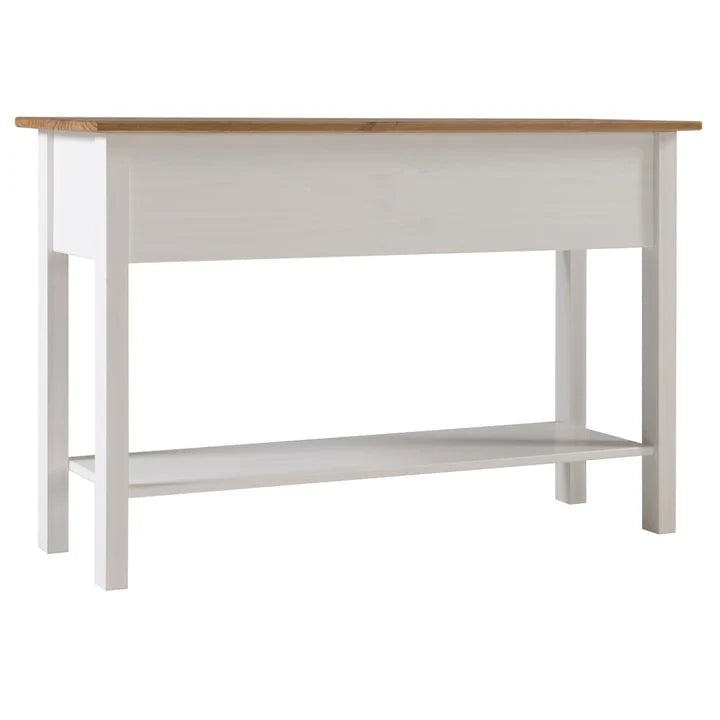 Rustic Solid Pine Console Hall Table, White Wash / Antique Brown / Gray Wash / Unpainted, 3 Drawers 20