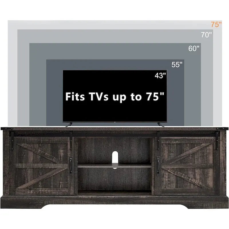 Farmhouse Wood TV Stand, Rustic Entertainment Center, Console Cabinet - n/a 13
