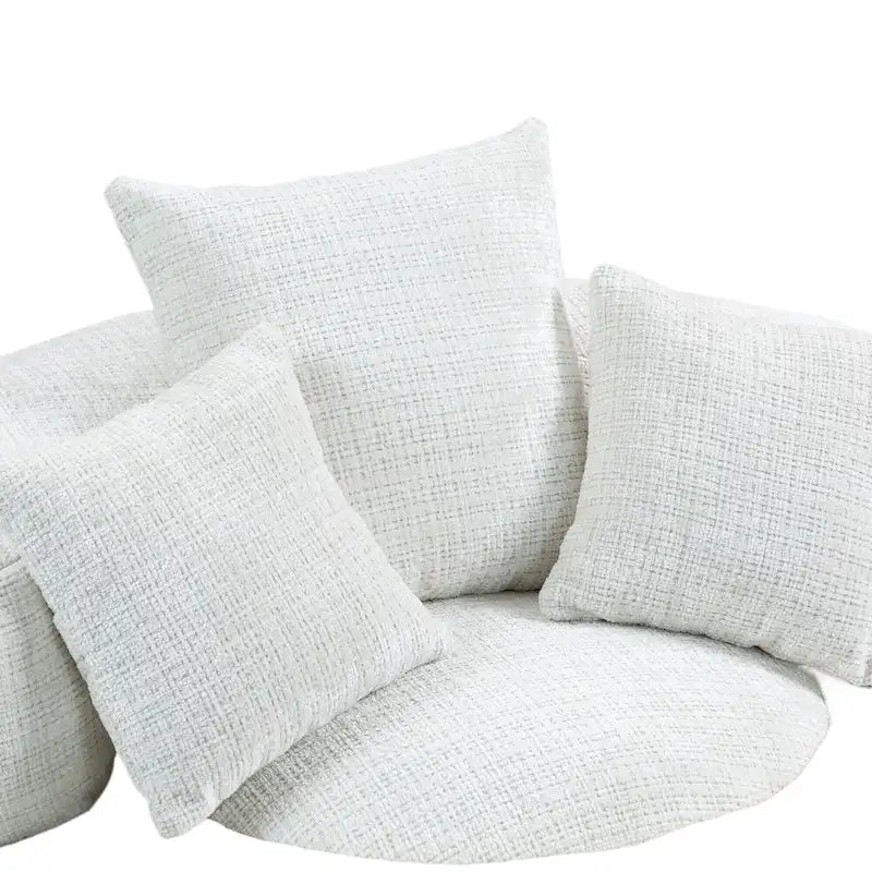 Chenille High Back Lazy Sofa with 3 Pillows and Oversized Bean Bag Chair 18