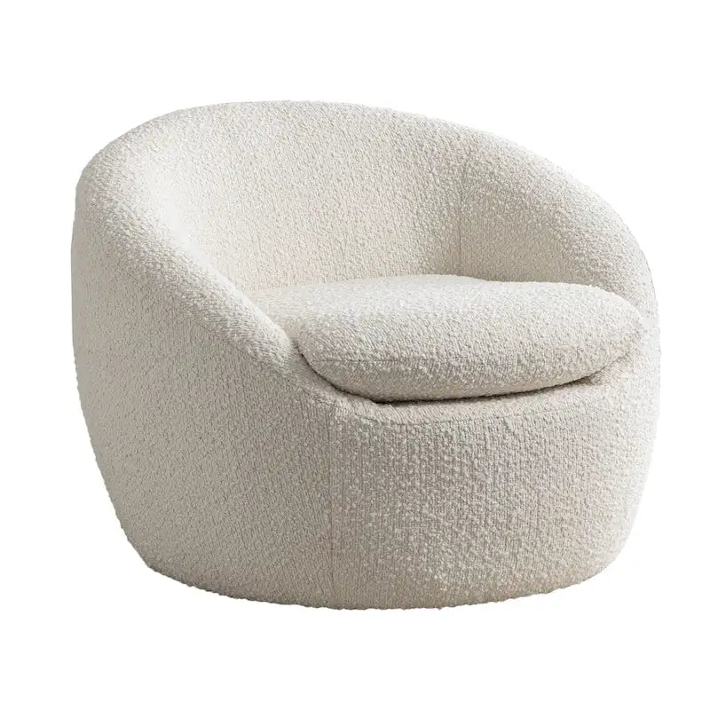 Swivel Barrel Chair - 360° Rotation - Boucle Fabric 14