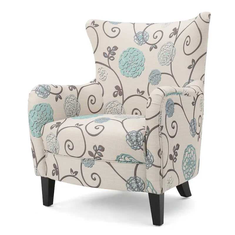 Modern Retro 30.25 High Back Upholstered Arm Chair with Wood Legs for Living Room 21