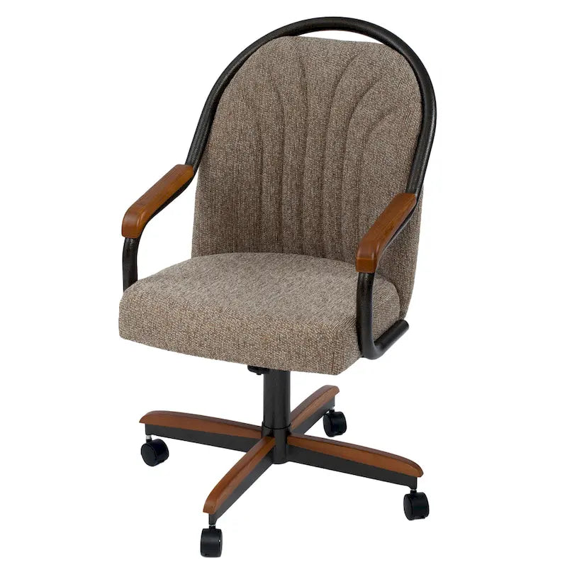 Casual Dining Cushion Swivel-and-Tilt Rolling Caster Chair 18