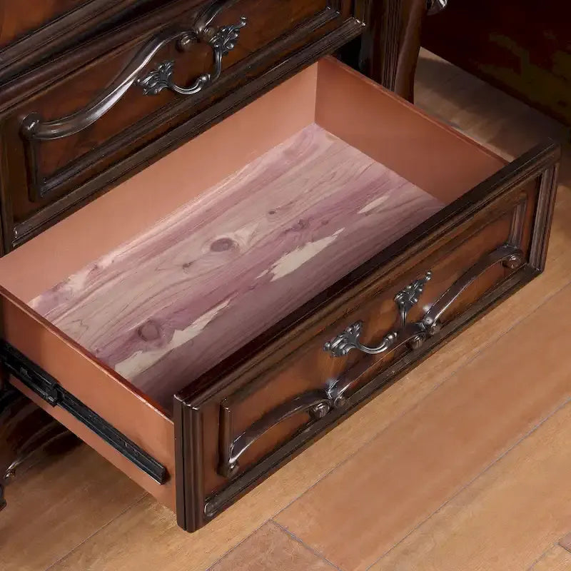 Furniture of America Eugene Set Camera da Letto Tradizionale 3 Pezzi in Legno di Ciliegio Scuro con Pannelli 10