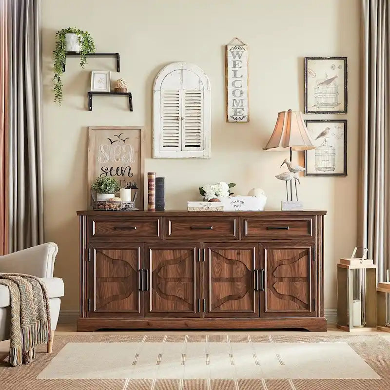Farmhouse Buffet Sideboard Cabinet,Coffee Bar Wine Bar for Dining Room - N/A 32