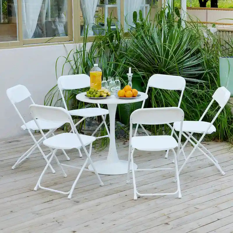 10 Pack Plastic Folding Chair 350lb. Capacity for Events Office Wedding Party Picnic Kitchen Dining 7