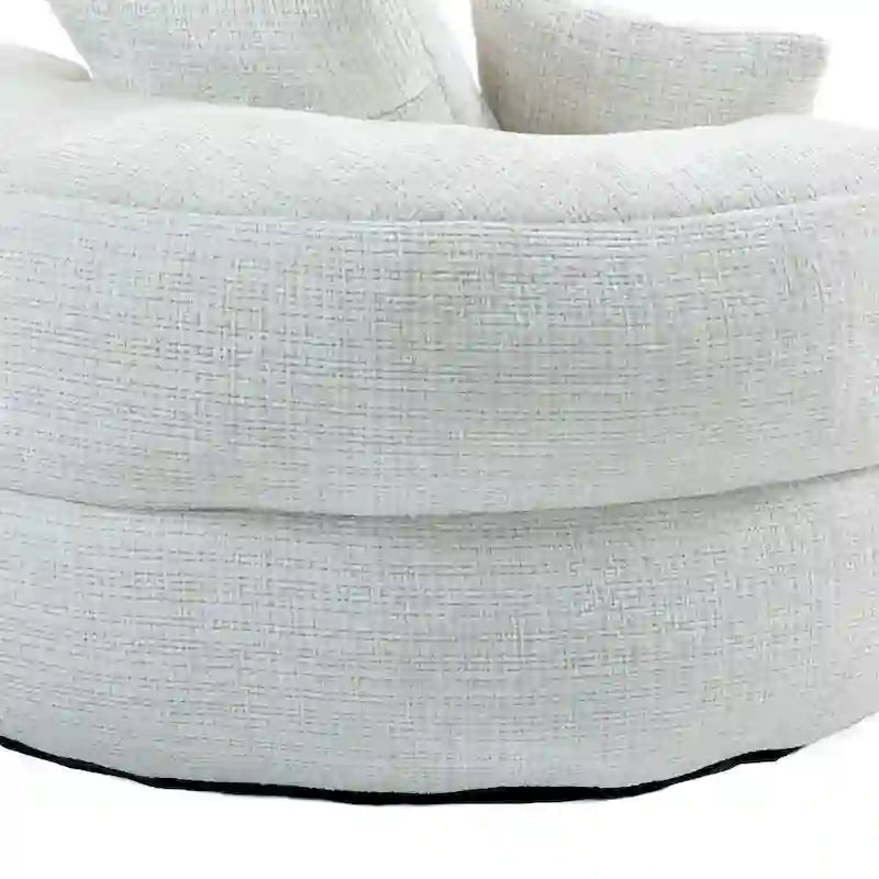 Chenille High Back Lazy Sofa with 3 Pillows and Oversized Bean Bag Chair 14