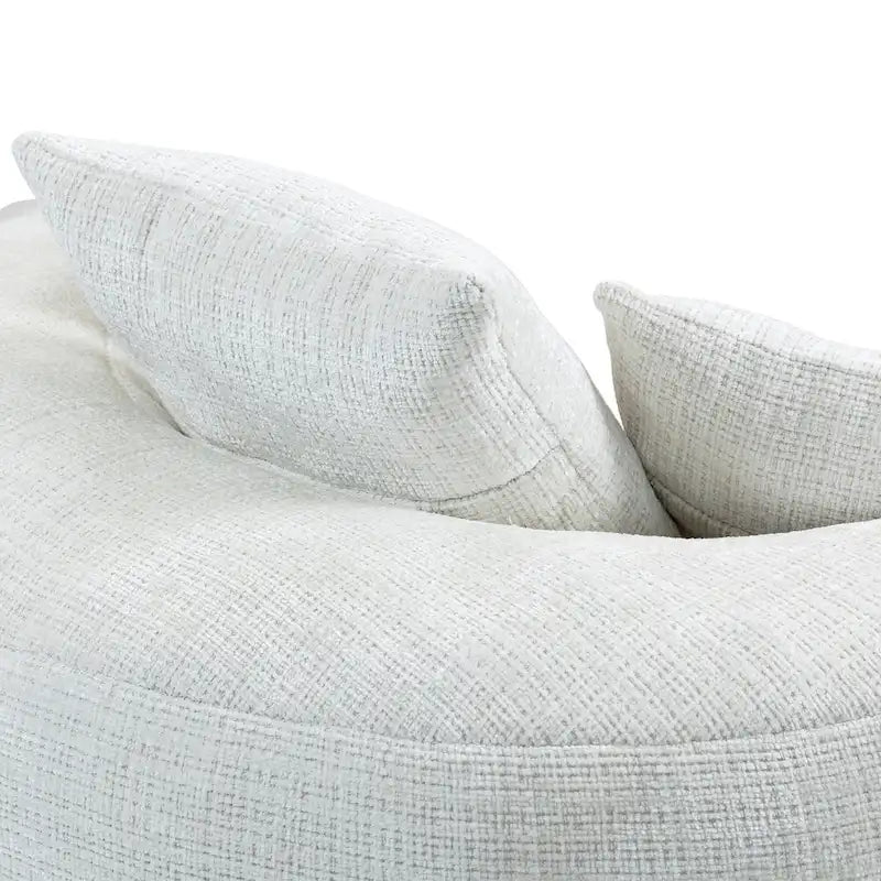 Chenille High Back Lazy Sofa with 3 Pillows and Oversized Bean Bag Chair 16