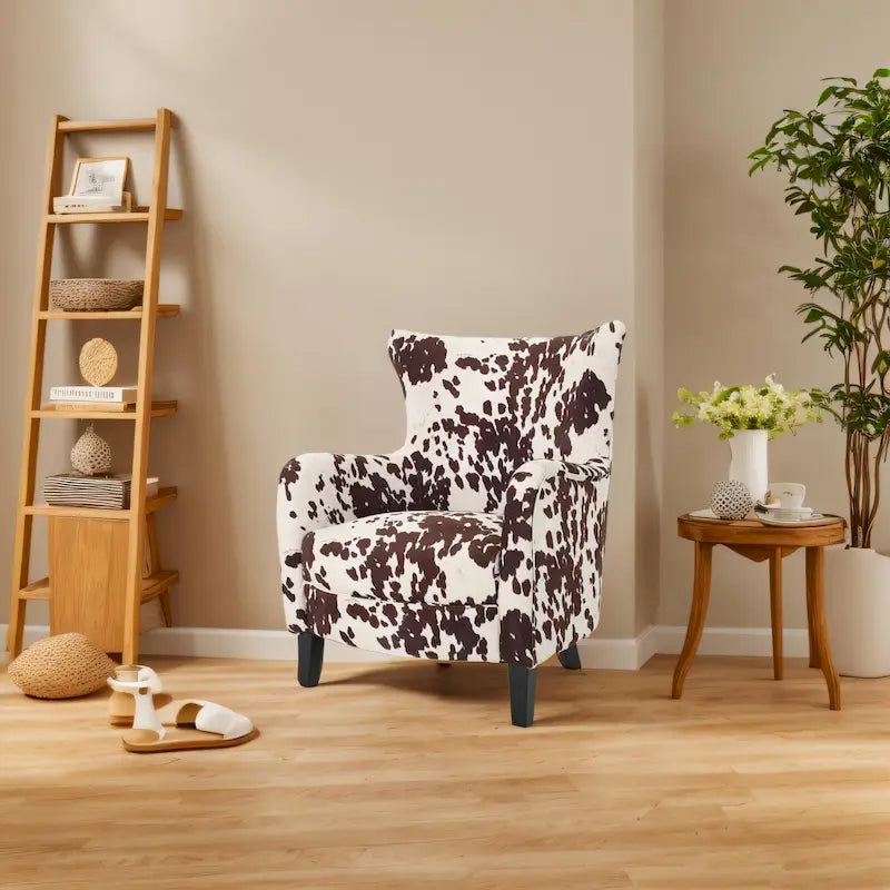 Modern Retro 30.25 High Back Upholstered Arm Chair with Wood Legs for Living Room 14