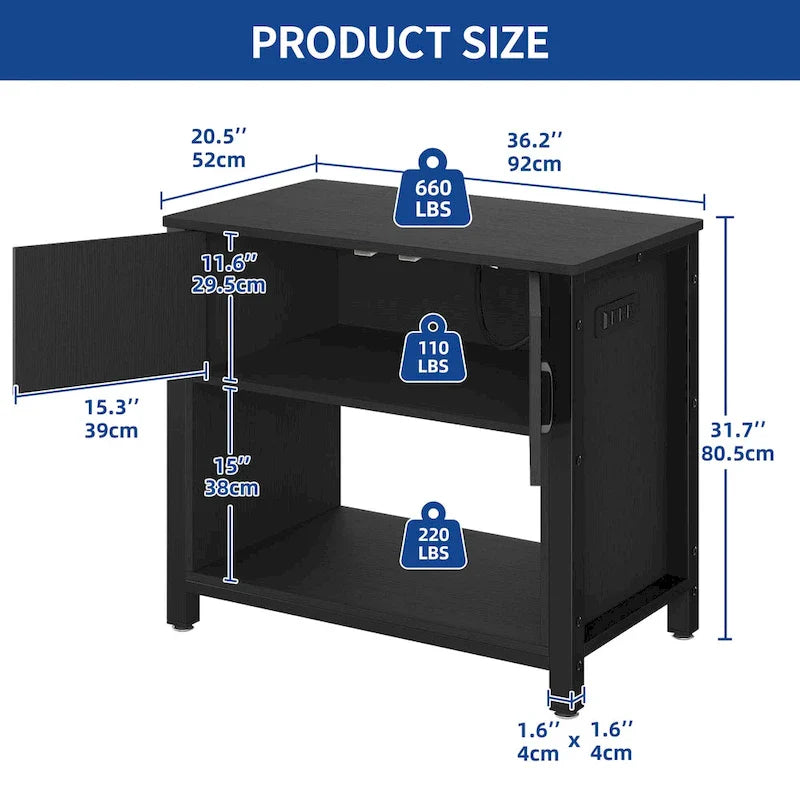 Moasis 40-50 Gallon Aquarium Stand Cabinet Fish Tank Stand with Power Outlets 5