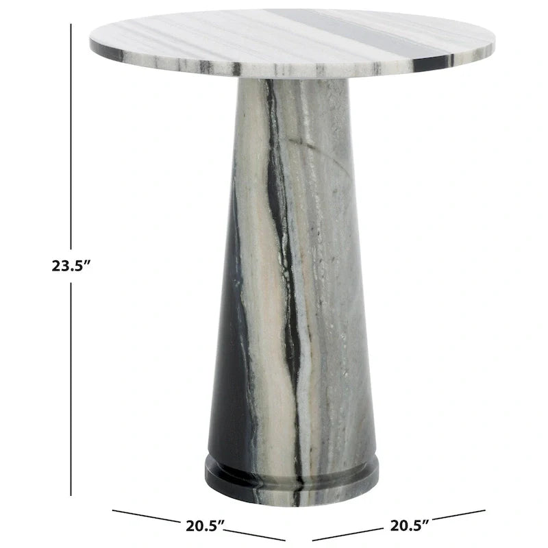 SAFAVIEH Couture Ghicu Tall Round Marble Accent Table - 22 In W x 21 In D x 24 In H - 21Wx21Dx24H 10