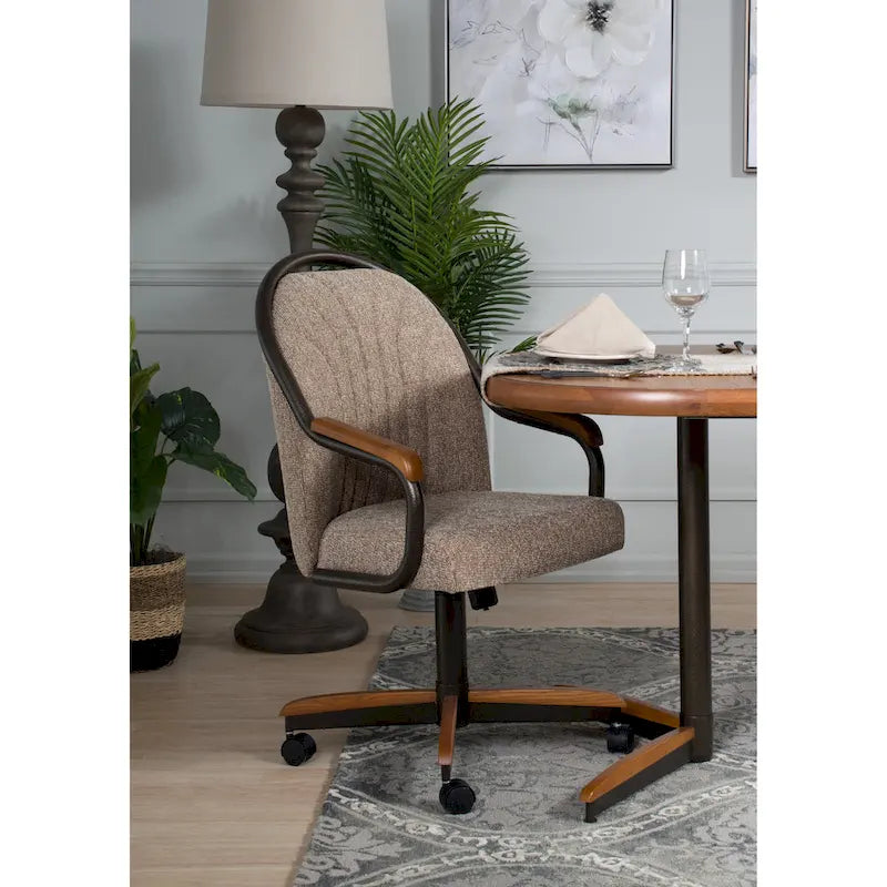 Casual Dining Cushion Swivel-and-Tilt Rolling Caster Chair 17