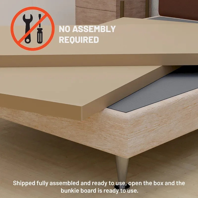 ONETAN, 1.5-Inch Split Bunkie Board for Mattress/Bed Support - Fully Assembled, Improved Comfort and Support, Gray 7