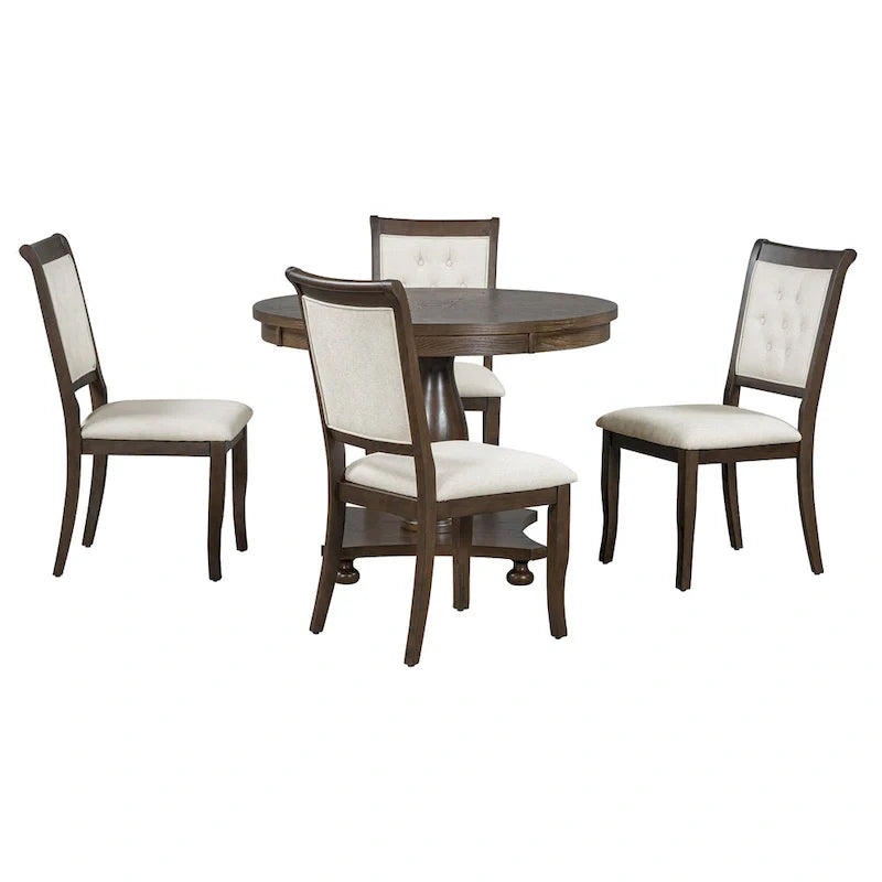 Set da pranzo da 5 pezzi Lak Retro con sedie imbottite di GDFStudio 31