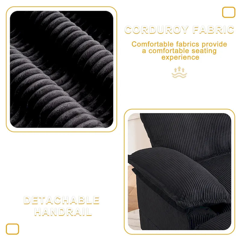 56.9 W Poltrona Oversize con Pouf, Poltrona da Lettura per Camera da Letto, Divano Letto Pigro, Poltrona Reclinabile Singola Moderna Oversize 20