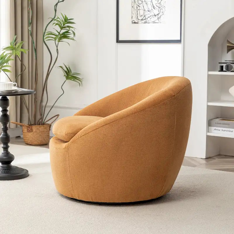 Swivel Barrel Chair - 360° Rotation - Boucle Fabric 29