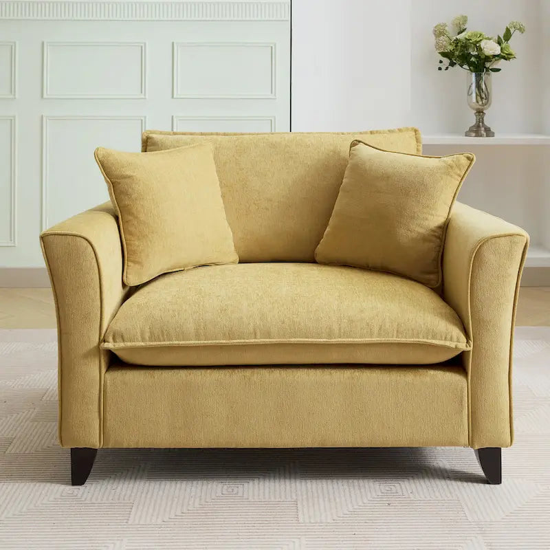 Oversized Chenille Fabric Armchair 5