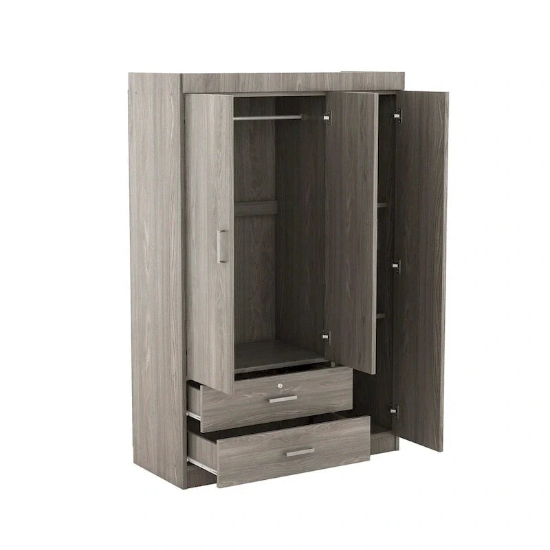 3-Door Wardrobe with 2 Drawers 20