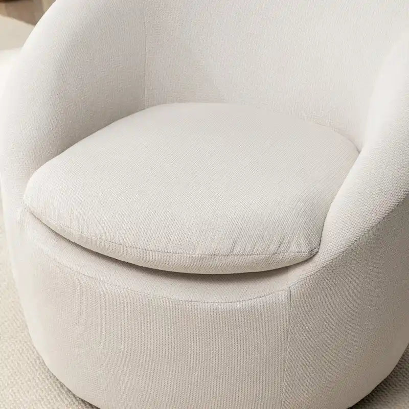 Swivel Barrel Chair - 360° Rotation - Boucle Fabric 21