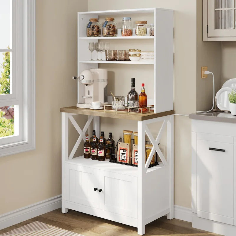 Moasis 5 Tier Kitchen Bakers Rack with Storage Shelves Microwave Oven Stand Kitchen Shelf Organizer 5