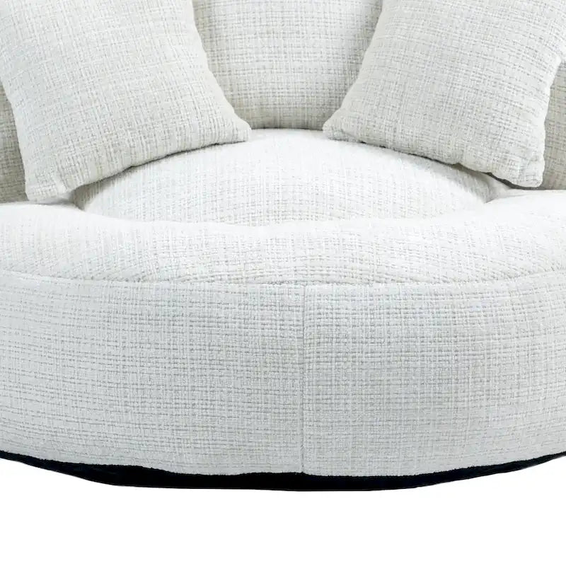 Chenille High Back Lazy Sofa with 3 Pillows and Oversized Bean Bag Chair 9